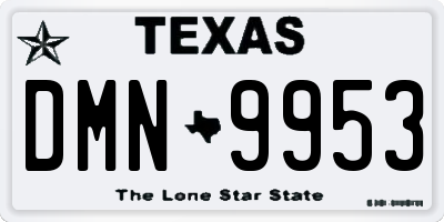 TX license plate DMN9953