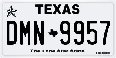 TX license plate DMN9957