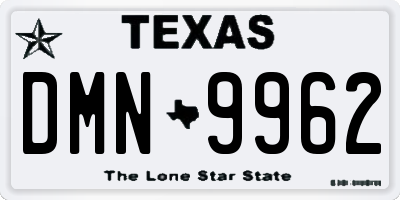 TX license plate DMN9962
