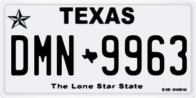 TX license plate DMN9963