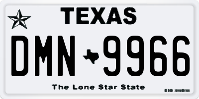 TX license plate DMN9966