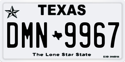 TX license plate DMN9967