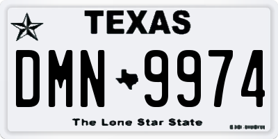 TX license plate DMN9974