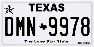 TX license plate DMN9978