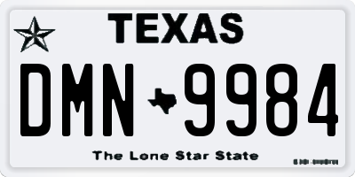 TX license plate DMN9984