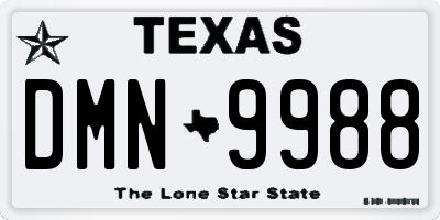 TX license plate DMN9988