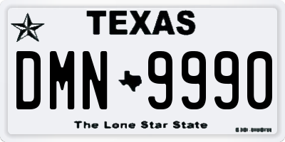 TX license plate DMN9990