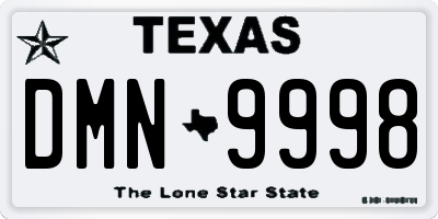 TX license plate DMN9998