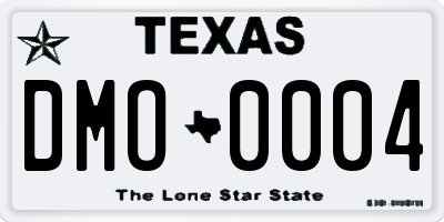TX license plate DMO0004