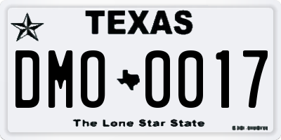 TX license plate DMO0017