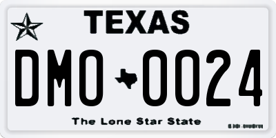 TX license plate DMO0024