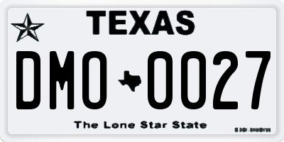 TX license plate DMO0027
