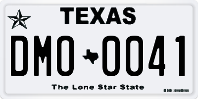 TX license plate DMO0041