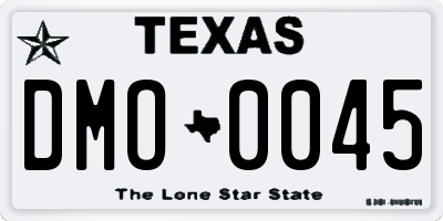 TX license plate DMO0045