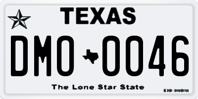 TX license plate DMO0046