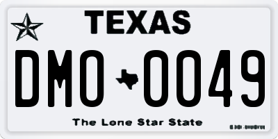 TX license plate DMO0049