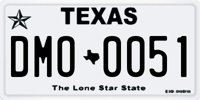 TX license plate DMO0051