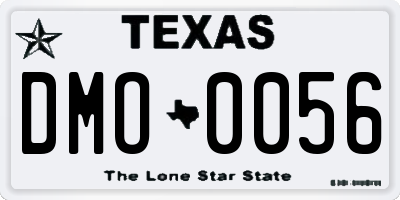 TX license plate DMO0056