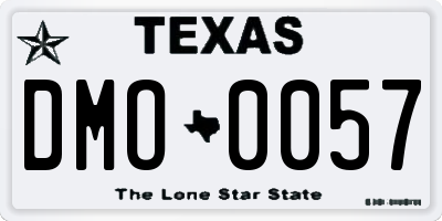 TX license plate DMO0057