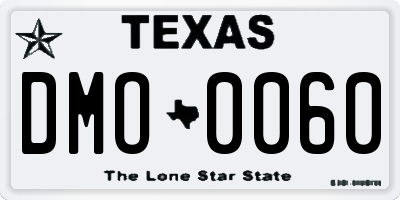 TX license plate DMO0060