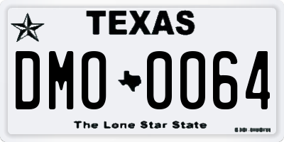 TX license plate DMO0064