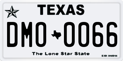 TX license plate DMO0066