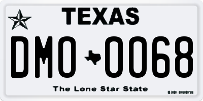 TX license plate DMO0068