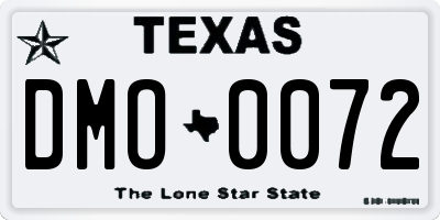 TX license plate DMO0072