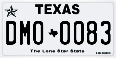 TX license plate DMO0083