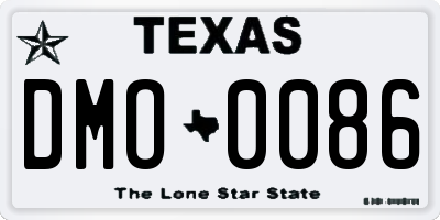 TX license plate DMO0086