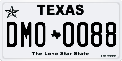 TX license plate DMO0088