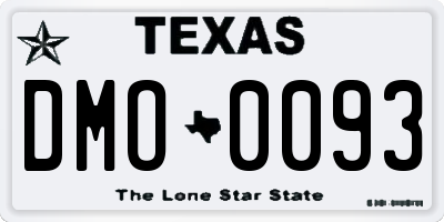 TX license plate DMO0093