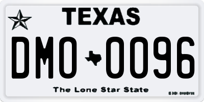 TX license plate DMO0096