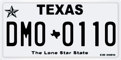 TX license plate DMO0110