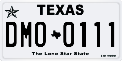 TX license plate DMO0111