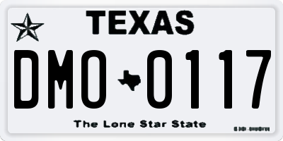 TX license plate DMO0117