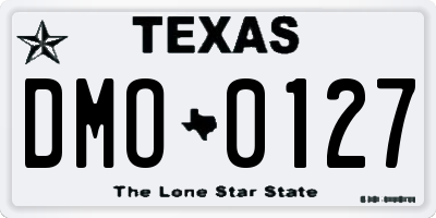 TX license plate DMO0127