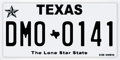 TX license plate DMO0141