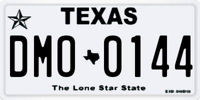 TX license plate DMO0144