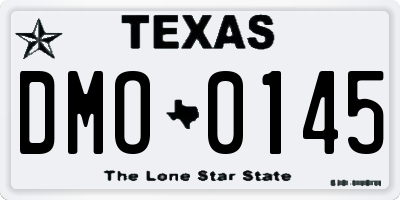 TX license plate DMO0145