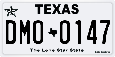 TX license plate DMO0147