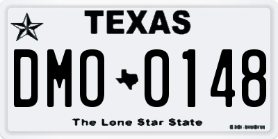 TX license plate DMO0148