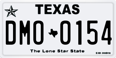 TX license plate DMO0154