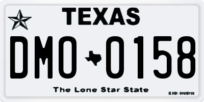 TX license plate DMO0158