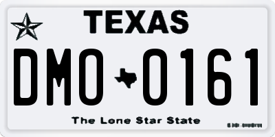 TX license plate DMO0161