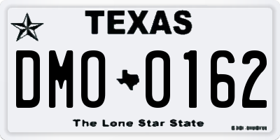 TX license plate DMO0162
