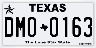 TX license plate DMO0163