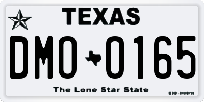 TX license plate DMO0165