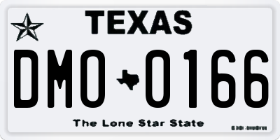TX license plate DMO0166