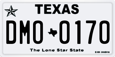 TX license plate DMO0170